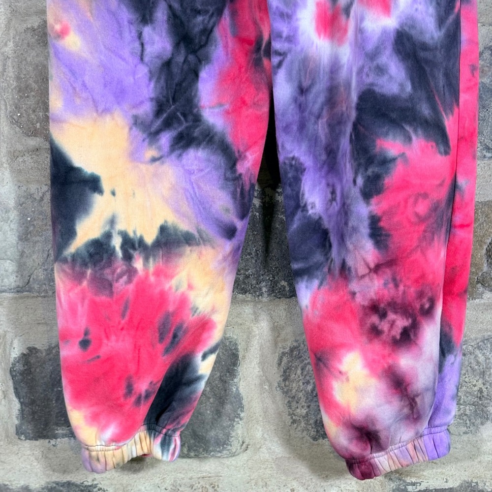 Refuge Athletics Tie Dye Sweatpants‎ Purple Pink Black Yellow Jogger Pants XS - Picture 11 of 13
